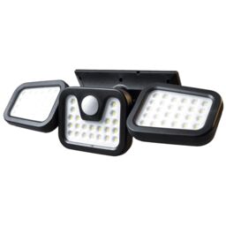 mysmartbuy 400 Lumen Motion Sensor Wall Security Light - Solar Powered Wide Angle Floodlight with 3 Heads for Garage, Front Door, Garden in Black - thumbnail 6