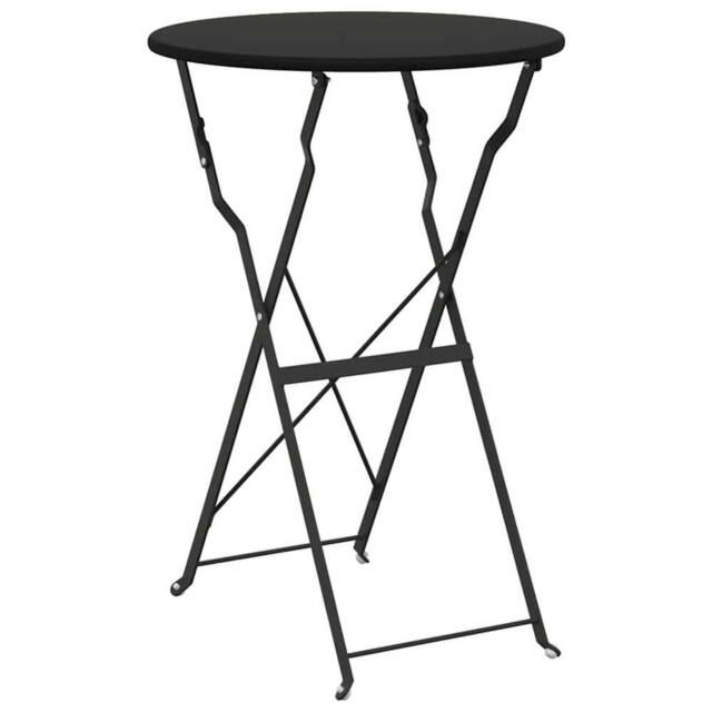 Berkfield Home Folding Bistro Table Anthracite √ò50x71 cm Powder-coated Steel in Charcoal - Size: 50x71 cm - image 1