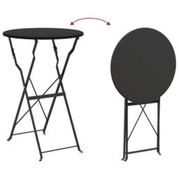Berkfield Home Folding Bistro Table Anthracite √ò50x71 cm Powder-coated Steel in Charcoal - Size: 50x71 cm - thumbnail 9