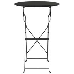 Berkfield Home Folding Bistro Table Anthracite √ò50x71 cm Powder-coated Steel in Charcoal - Size: 50x71 cm - thumbnail 4