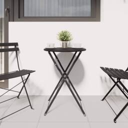 Berkfield Home Folding Bistro Table Anthracite √ò50x71 cm Powder-coated Steel in Charcoal - Size: 50x71 cm - thumbnail 3