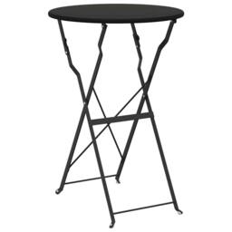 Berkfield Home Folding Bistro Table Anthracite √ò50x71 cm Powder-coated Steel in Charcoal - Size: 50x71 cm - thumbnail 1