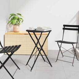 Berkfield Home Folding Bistro Table Anthracite √ò50x71 cm Powder-coated Steel in Charcoal - Size: 50x71 cm - thumbnail 2