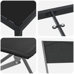 Berkfield Home 9 Piece Garden Dining Set Black Textilene & Steel - thumbnail 9