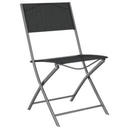 Berkfield Home 9 Piece Garden Dining Set Black Textilene & Steel - thumbnail 6