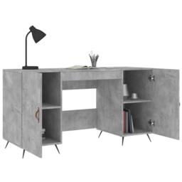 Berkfield Home Elegant Desk Concrete Grey 140x50x75 cm Engineered Wood - Size: 140 x 50 x 75 cm - thumbnail 4