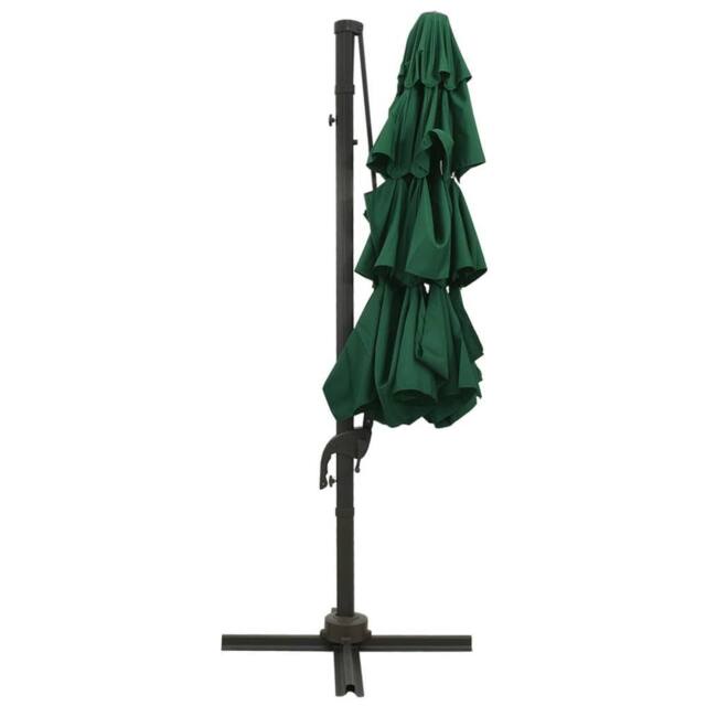 Berkfield Home Harmful 4-Tier Parasol with Aluminium Pole Green 3x3 m - image 1