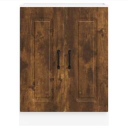 Berkfield Home Sink Base Cabinet Kalmar Smoked Oak 60x46x81.5 cm Engineered Wood in Brown - thumbnail 4