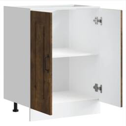 Berkfield Home Sink Base Cabinet Kalmar Smoked Oak 60x46x81.5 cm Engineered Wood in Brown - thumbnail 5