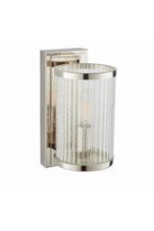 Netlighting Easton 1 Light Wall Bright Nickel Ribbed Glass With Bubbles E14 in Grey - thumbnail 6