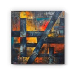 Warren Reed - Designer Geometric Interplay: Abstract Patterns Canvas - Size: w40 inch x h40 inch - thumbnail 2