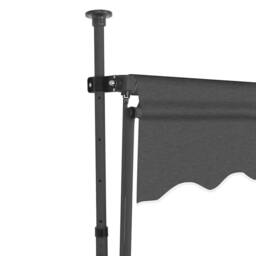 Berkfield Home Manual Retractable Awning with LED 200 cm Anthracite in Dark Grey - thumbnail 4