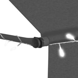 Berkfield Home Manual Retractable Awning with LED 200 cm Anthracite in Dark Grey - thumbnail 5