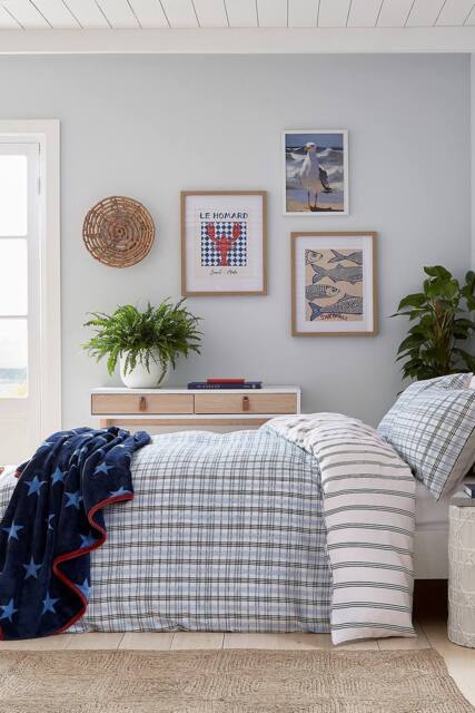 Helena Springfield 'Jones Check' Brushed Cotton Duvet Cover Set in Navy - Size: Single - image 1