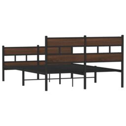 Berkfield Home Bed Frame without Mattress with Headboard & Footboard 137x190 cm in Brown - thumbnail 6
