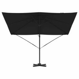 Berkfield Home Modern Cantilever Roma Parasol Black 286x285x265 cm Aluminium - Size: 286 x 285 x 265 cm - thumbnail 5