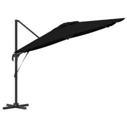Berkfield Home Modern Cantilever Roma Parasol Black 286x285x265 cm Aluminium - Size: 286 x 285 x 265 cm - thumbnail 6
