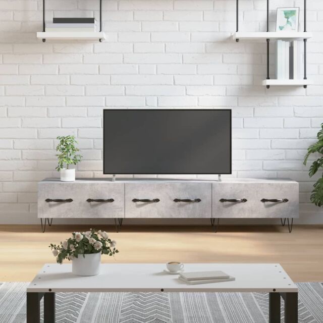 Berkfield Home TV Cabinet Concrete Grey 150x36x30 cm Engineered Wood - Size: 150 x 36 x 30 cm - image 1