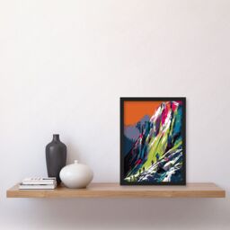 Artery8 Hikers on Helvellyn Mountain Ridge Landscape Artwork Framed Wall Art Print A4 in Black - thumbnail 2