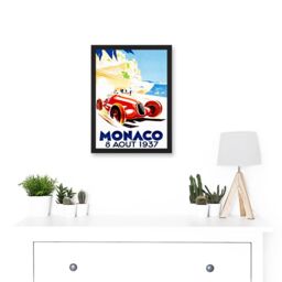 Artery8 Advert Racing Car Monaco 1937 Grand Prix A4 Artwork Framed Wall Art Print in Black - thumbnail 2