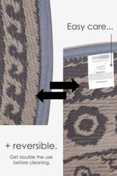 Homescapes Luxury Round Outdoor Rug Waterproof Reversible, Black Mandala - Size: 160 cm diameter - thumbnail 6
