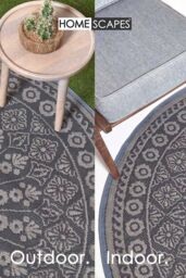 Homescapes Luxury Round Outdoor Rug Waterproof Reversible, Black Mandala - Size: 160 cm diameter - thumbnail 5