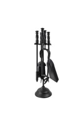 JVL Belvoir 4 Piece Companion Set - Black - thumbnail 1
