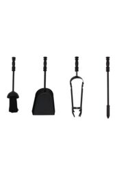 JVL Belvoir 4 Piece Companion Set - Black - thumbnail 2