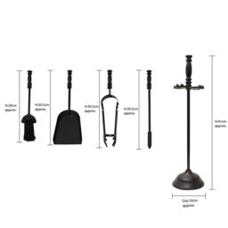 JVL Belvoir 4 Piece Companion Set - Black - thumbnail 6