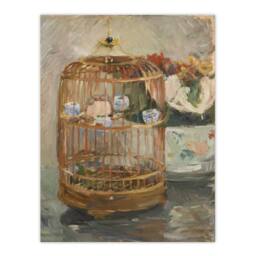 Artery8 The Bird Cage Still Life Painting Morisot Framed Wall Art Print - Size: A4 - thumbnail 3
