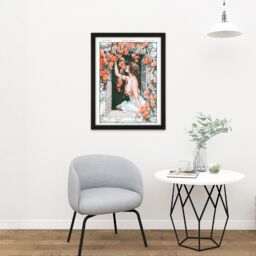 "Artery8 Wall Art Print La Vie Parisienne Window Roses Flowers French Magazine Cover Large Framed Wall Décor Art in White - Size: W18"" x H24""" - thumbnail 2
