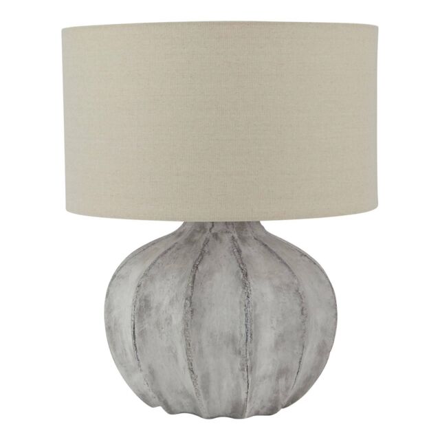 Hill Interiors Darcy Antique Flute Table Lamp (UK Plug) in Stone - image 1