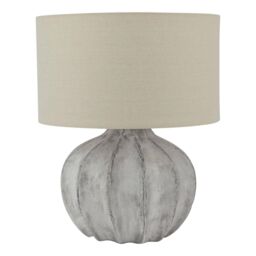 Hill Interiors Darcy Antique Flute Table Lamp (UK Plug) in Stone - thumbnail 1