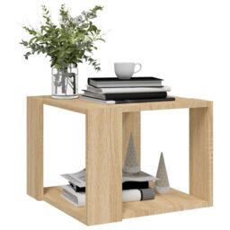Berkfield Home Coffee Table Sonoma Oak 40x40x30 cm Engineered Wood in Brown - Size: 40 x 40 x 30 cm - thumbnail 4