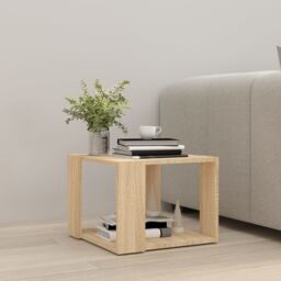 Berkfield Home Coffee Table Sonoma Oak 40x40x30 cm Engineered Wood in Brown - Size: 40 x 40 x 30 cm - thumbnail 3