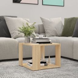 Berkfield Home Coffee Table Sonoma Oak 40x40x30 cm Engineered Wood in Brown - Size: 40 x 40 x 30 cm - thumbnail 1