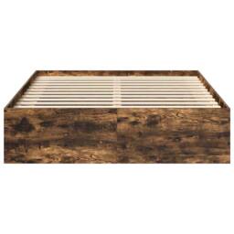 Berkfield Home Modern Bed Frame Smoked Oak 140x190 cm in Brown - thumbnail 5