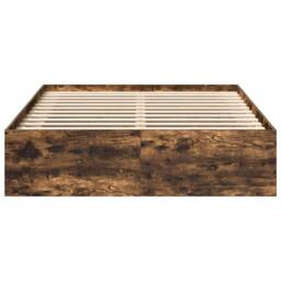 Berkfield Home Modern Bed Frame Smoked Oak 140x190 cm in Brown - thumbnail 4