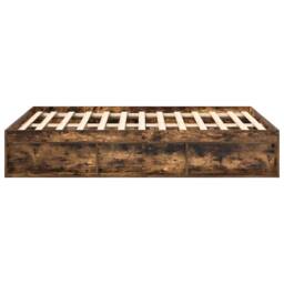 Berkfield Home Modern Bed Frame Smoked Oak 140x190 cm in Brown - thumbnail 6