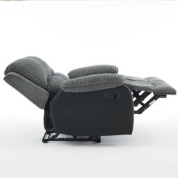 FURNITURE ONE Manual Reclining Chair, Corduroy Fabric Recliner Loveseat - Loveseat in Grey - Size: 1 Pack - thumbnail 3