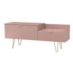 Ready Assembled 2 U Bexley 2 Drawer Coffee TV Unit (Ready Assembled) in Dusty Pink - thumbnail 4
