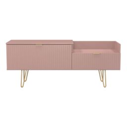 Ready Assembled 2 U Bexley 2 Drawer Coffee TV Unit (Ready Assembled) in Dusty Pink - thumbnail 2