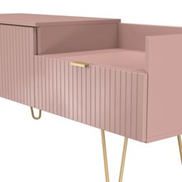 Ready Assembled 2 U Bexley 2 Drawer Coffee TV Unit (Ready Assembled) in Dusty Pink - thumbnail 5