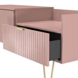 Ready Assembled 2 U Bexley 2 Drawer Coffee TV Unit (Ready Assembled) in Dusty Pink - thumbnail 6