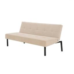 FLAVORA 3 Seater Click-Clack Soft Polyester Fabric Sofa in Beige - Size: 0.6m2