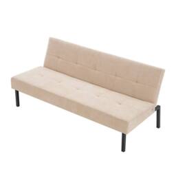 FLAVORA 3 Seater Click-Clack Soft Polyester Fabric Sofa in Beige - Size: 0.6m2 - thumbnail 3