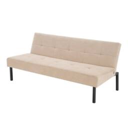 FLAVORA 3 Seater Click-Clack Soft Polyester Fabric Sofa in Beige - Size: 0.6m2 - thumbnail 2