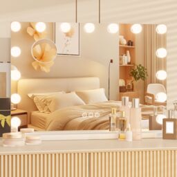 Dprodo 15 Dimmable LED Bulbs Makeup Mirror in White - Size: 1 Pack