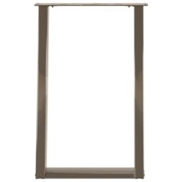 Berkfield Home vidXL Dining Table Legs U-Shaped 2 pcs Natural Steel 50x(72-73) cm Steel in Brown - thumbnail 5