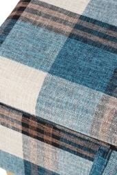 Living and Home Linen Upholstered Storage Ottoman in Blue - thumbnail 6